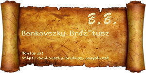 Benkovszky Brútusz névjegykártya